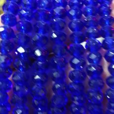 Бусы из чешского стекла электрик синий, круглые граненые 10мм, длинные 110см