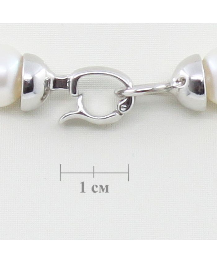 Жемчуг борочный 8х11мм овал белый браслет длина 50см