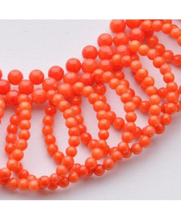 Ожерелье из оранжевого коралла "Гермиона" длина 50 см