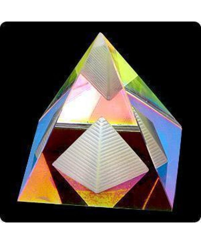 Стеклянная Фигурка "Пирамида энергетическая", цветная, 65 мм